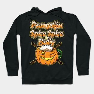 Pumpkin Spicy Spice Latte in a Jack-O-Lantern with Cinnamon Sticks Hoodie